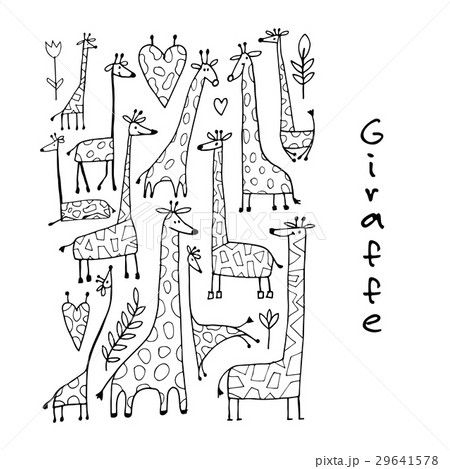 Giraffes collection, sketch for your design 29641578