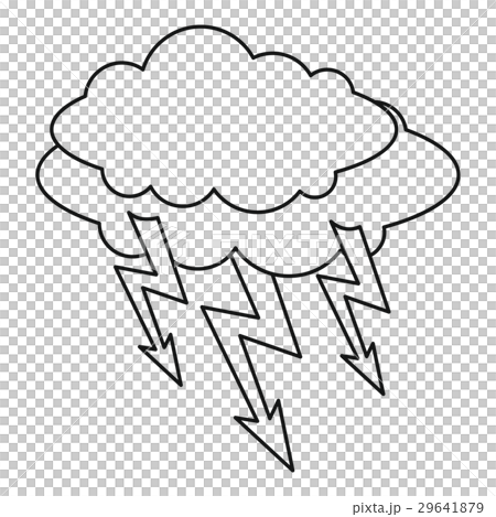 Cloud lightning icon, outline style Cloud lightning icon, outline style 29641879