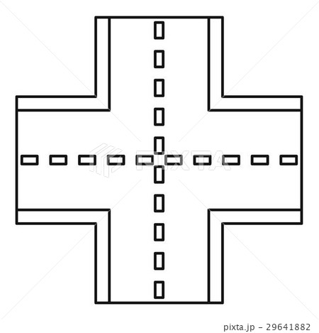 Crossroad icon, outline style 29641882