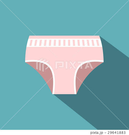 Pink female underwear icon, flat style 29641883