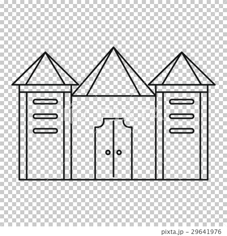 Residential mansion with towers icon 29641976