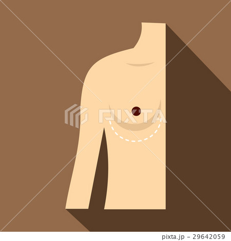 Woman breast marked with lines icon, flat style Woman breast marked with lines icon, flat style 29642059