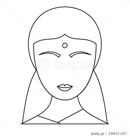 Indian woman icon, outline style Indian woman icon, outline style 29642167