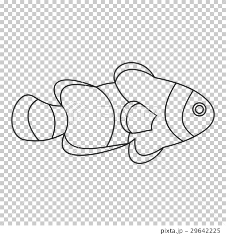 Fish clown icon, outline style 29642225