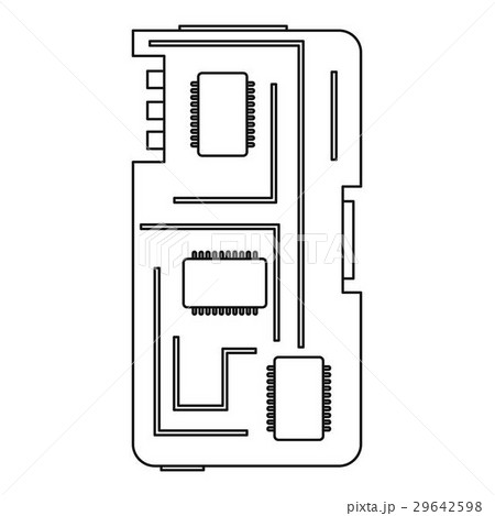 Phone chip icon, outline style 29642598
