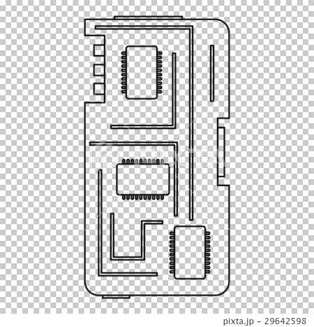 Phone chip icon, outline style 29642598