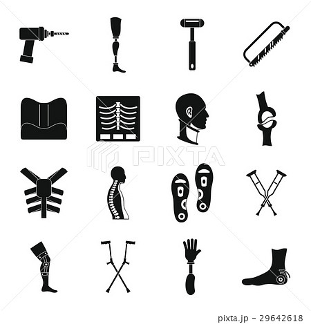 Orthopedics prosthetics icons set, simple style 29642618