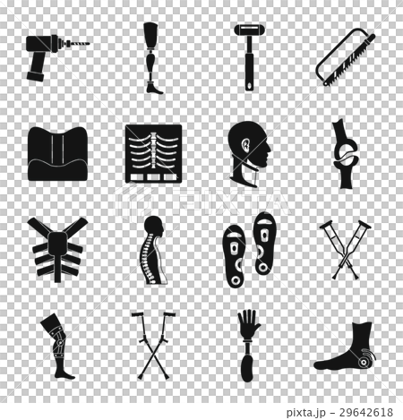 Orthopedics prosthetics icons set, simple style 29642618