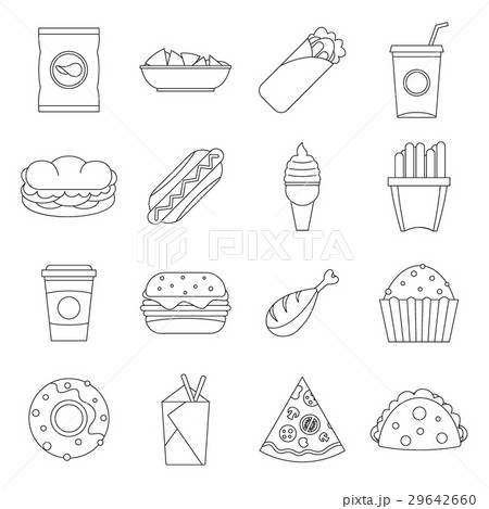 Fast Food Icon Set Illustration In Spin Wheel On Light Background. Royalty  Free SVG, Cliparts, Vectors, and Stock Illustration. Image 97951106.