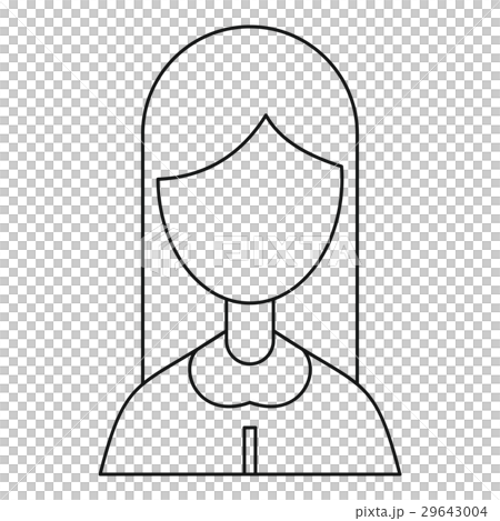 Woman with long hair icon, outline style - Stock Illustration [29643004 ...