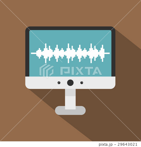 Audio technology monitor icon, flat style Audio technology monitor icon, flat style 29643021