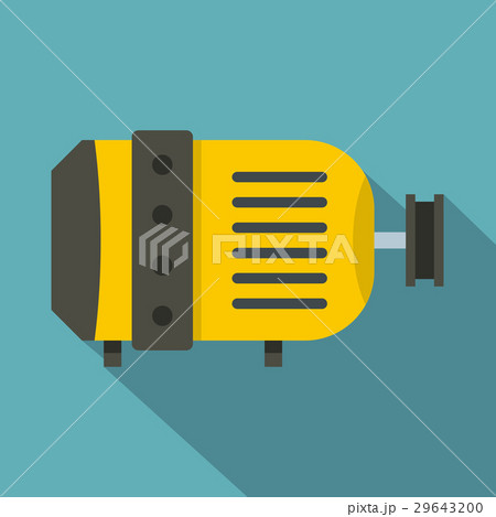 Electric motor icon, flat style - Stock Illustration [29643200] - PIXTA