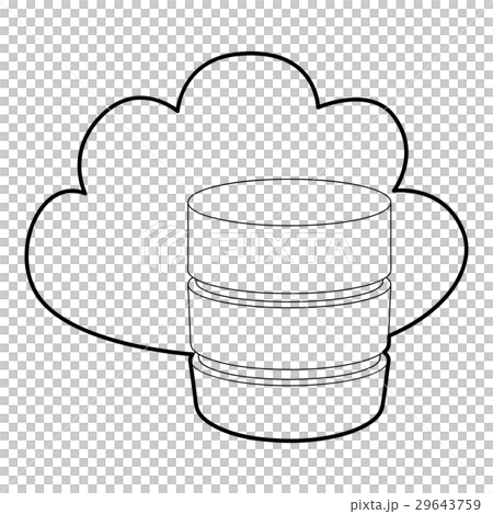 Big cloud database icon, outline style 29643759