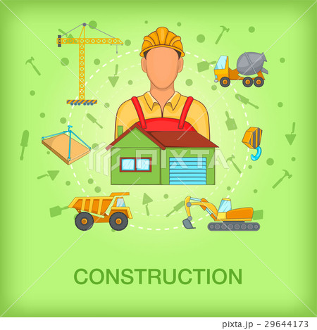 Building process concept worker, cartoon style Building process concept worker, cartoon style 29644173