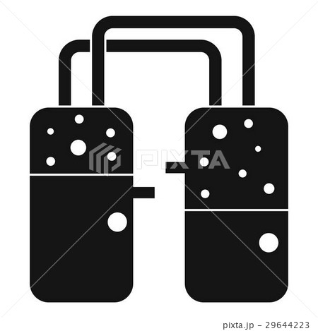 Containers connected with tubes icon, simple style Containers connected with tubes icon, simple style 29644223
