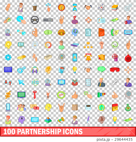 100 partnership icons set, cartoon style 100 partnership icons set, cartoon style 29644435