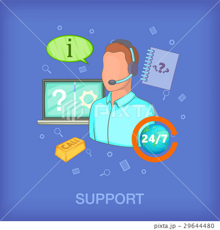 Call center concept man, cartoon style Call center concept man, cartoon style 29644480