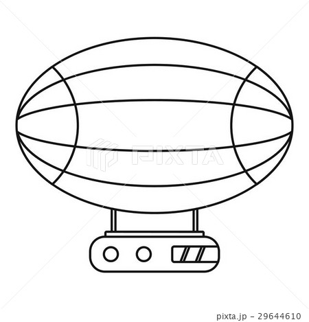 Aerostat airship icon, outline style 29644610