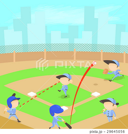 Baseball concept, cartoon style Baseball concept, cartoon style 29645056