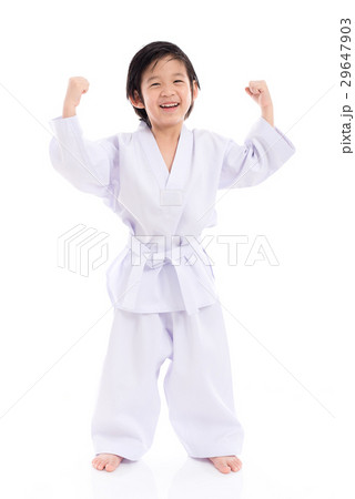 winner child jumping on white backgroud 29647903