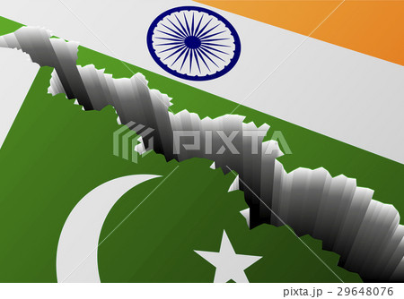 Flag Pakistan India Deep Crack Flag Pakistan India Deep Crack 29648076