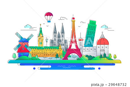 European countries - vector line travel 29648732