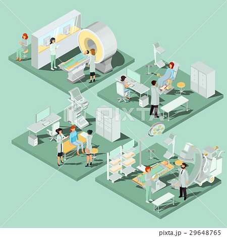 Set of 3D flat isometric illustrations of medical 29648765