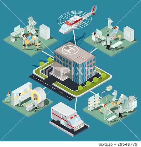 Set of 3D flat isometric illustrations of medical Set of 3D flat isometric illustrations of medical 29648779
