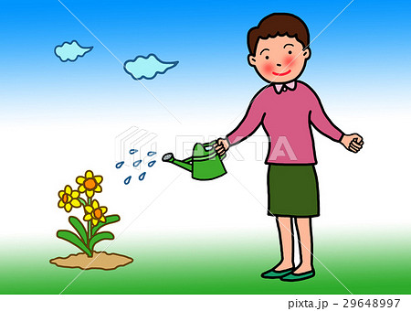 水やりをする女性 29648997