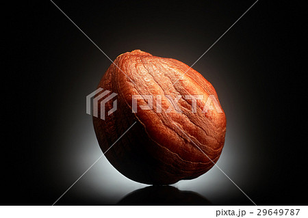 Hazelnut on black background. Close-up or macro 29649787