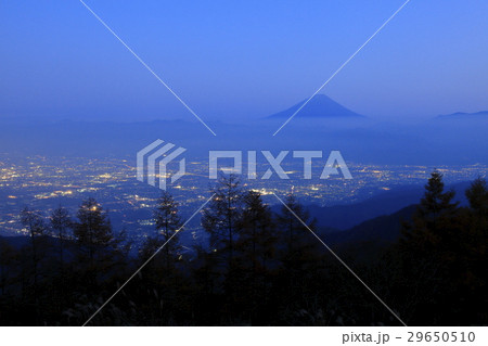 甘利山から見る富士山と韮崎市の夜景 29650510