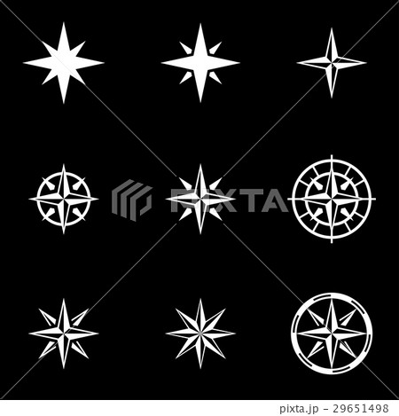 Vector white wind rose icon setのイラスト素材 [29651498] - PIXTA