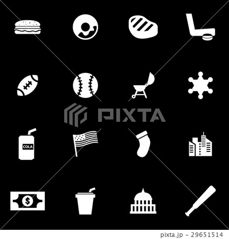 Vector white usa icon set 29651514