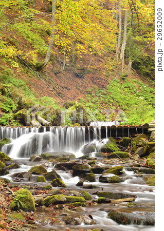 Autumn landscape with river, Carpathian mountains 29652009