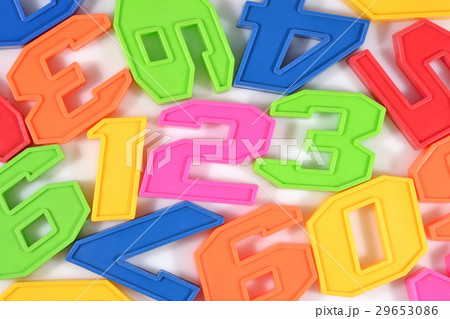 Colorful plastic numbers 123 on white Colorful plastic numbers 123 on white 29653086