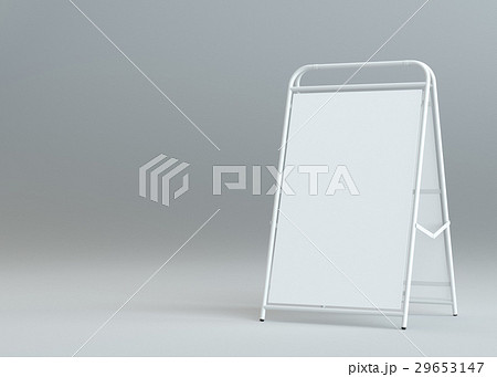 Blank white street stand on gray background 29653147