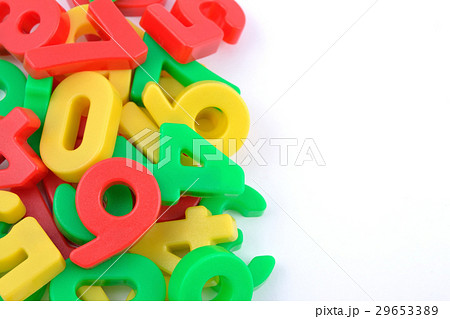 Colorful plastic numbers on white 29653389