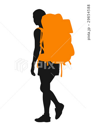 Backpacker. Vector silhouette Backpacker. Vector silhouette 29654588