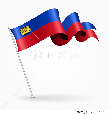 Liechtenstein pin wavy flag. Vector illustration. 29654776