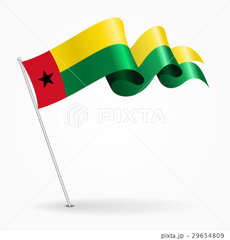 Guinea-Bissau pin wavy flag. Vector illustration. Guinea-Bissau pin wavy flag. Vector illustration. 29654809