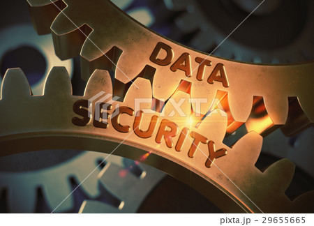 Data Security Concept. Golden Gears. 3D Data Security Concept. Golden Gears. 3D 29655665