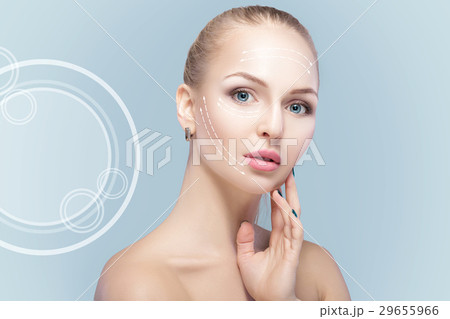 Spa portrait of attractive woman with arrows on Spa portrait of attractive woman with arrows on 29655966