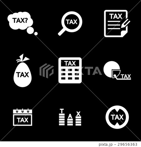 Vector white tax icon set 29656363