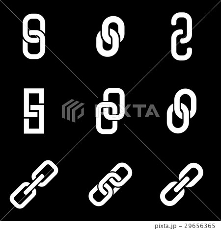 Vector white chain or link icon set 29656365