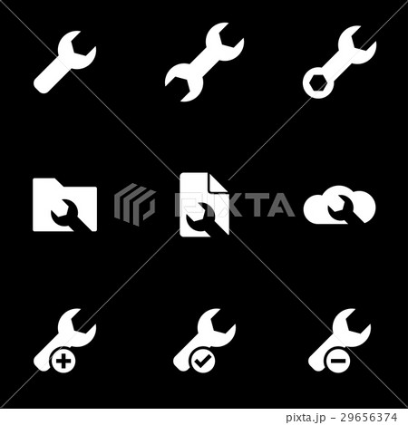 Vector white spanners icon set 29656374