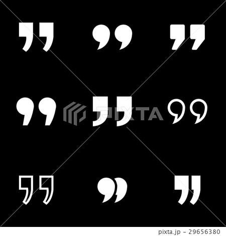 Vector white quote icon set 29656380