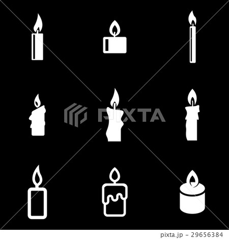 Vector white candles icon set 29656384