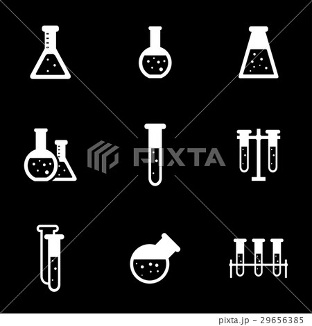 Vector white chemistry icon set 29656385