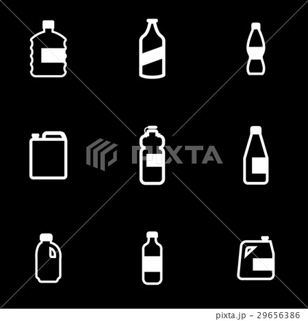 Vector white bottles icon set 29656386