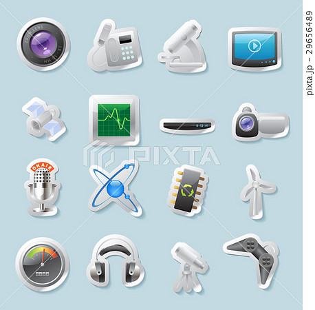 Sticker icons for technology and devices 29656489